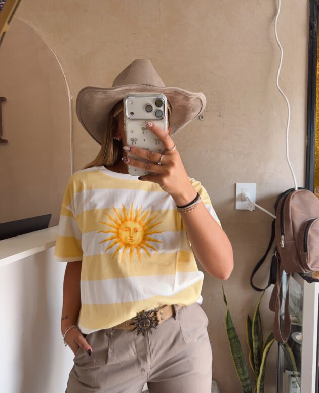 REMERA ALGODON SOL AMARILLA