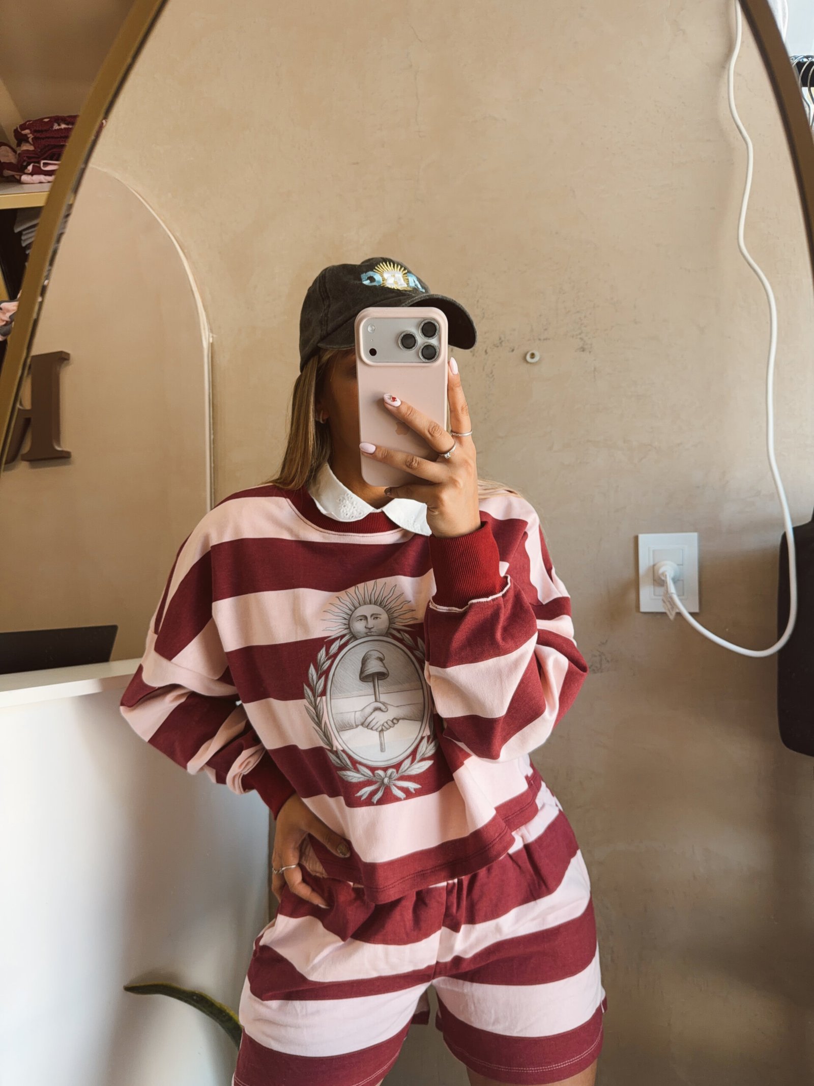 SET BUZO Y SHORT ALGODÓN RÚSTICO FUCSIA