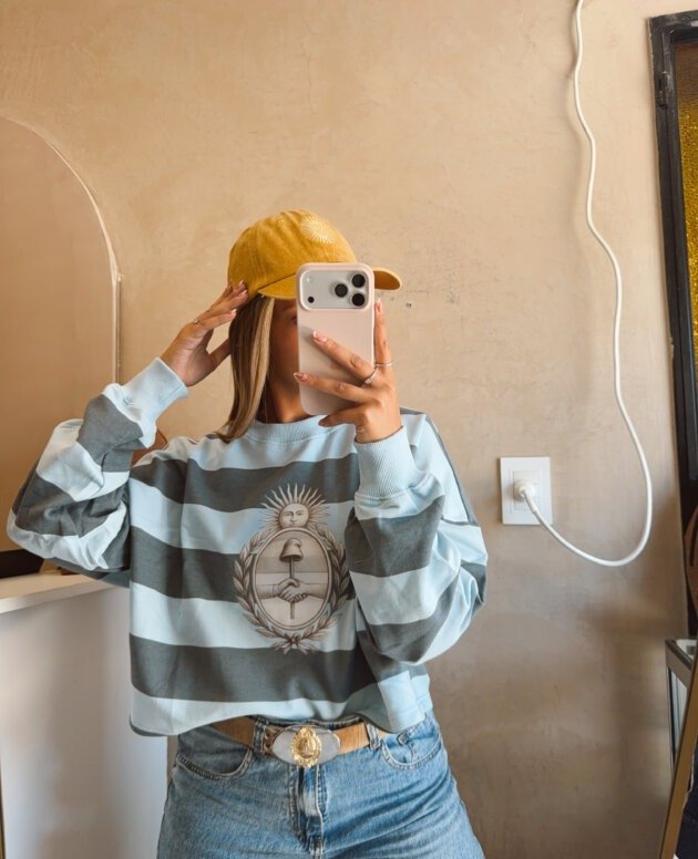 BUZO ESCUDO NACIONAL CELESTE Y GRIS