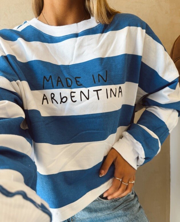 BUZO MADE IN ARGENTINA AZUL Y BLANCO