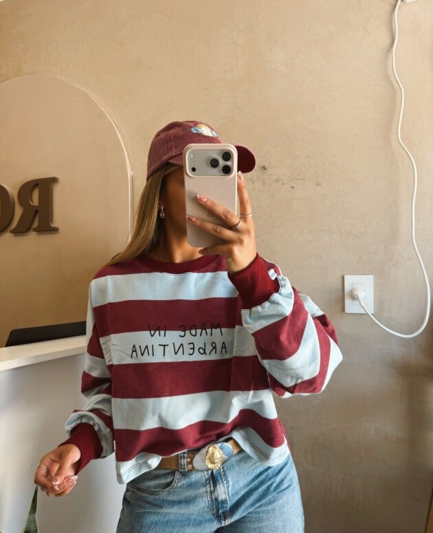 BUZO MADE IN ARGENTINA FUCSIA Y CELESTE