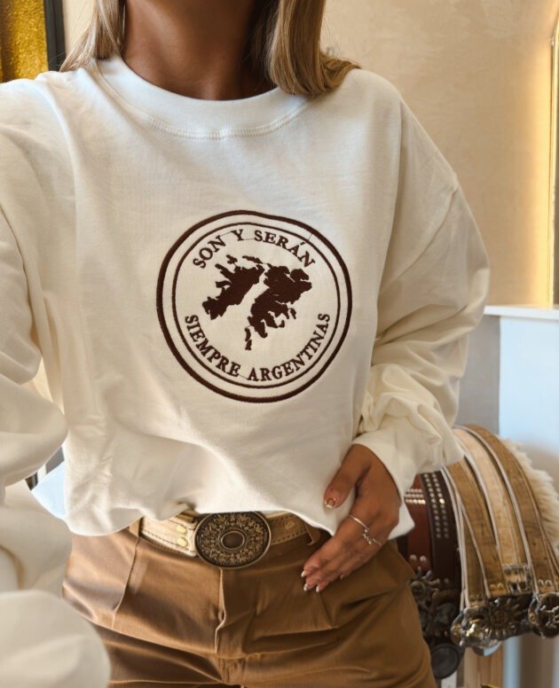 BUZO NATURAL MALVINAS ARGENTINAS BORDADO