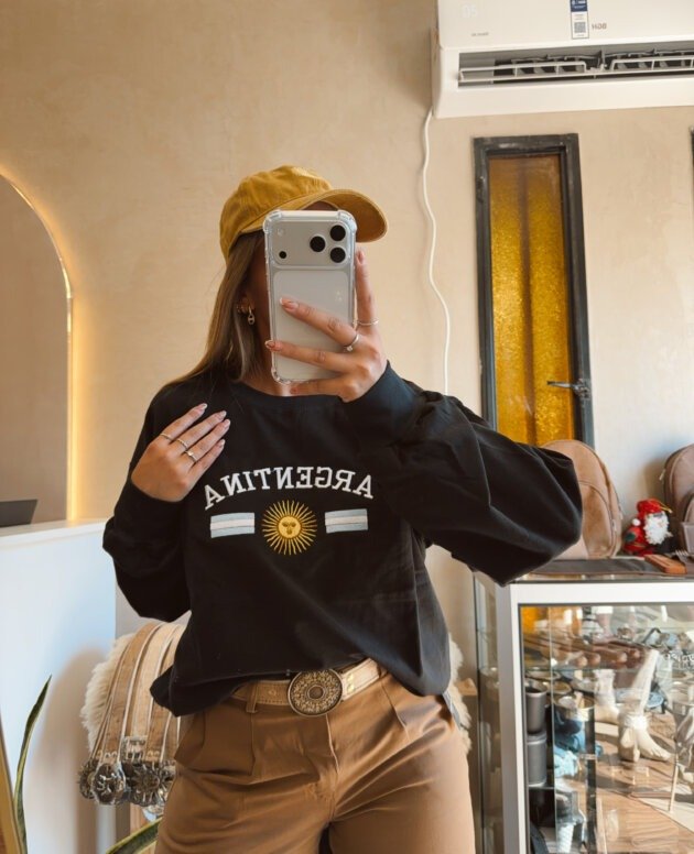 BUZO ARGENTINA BANDERITAS NEGRO