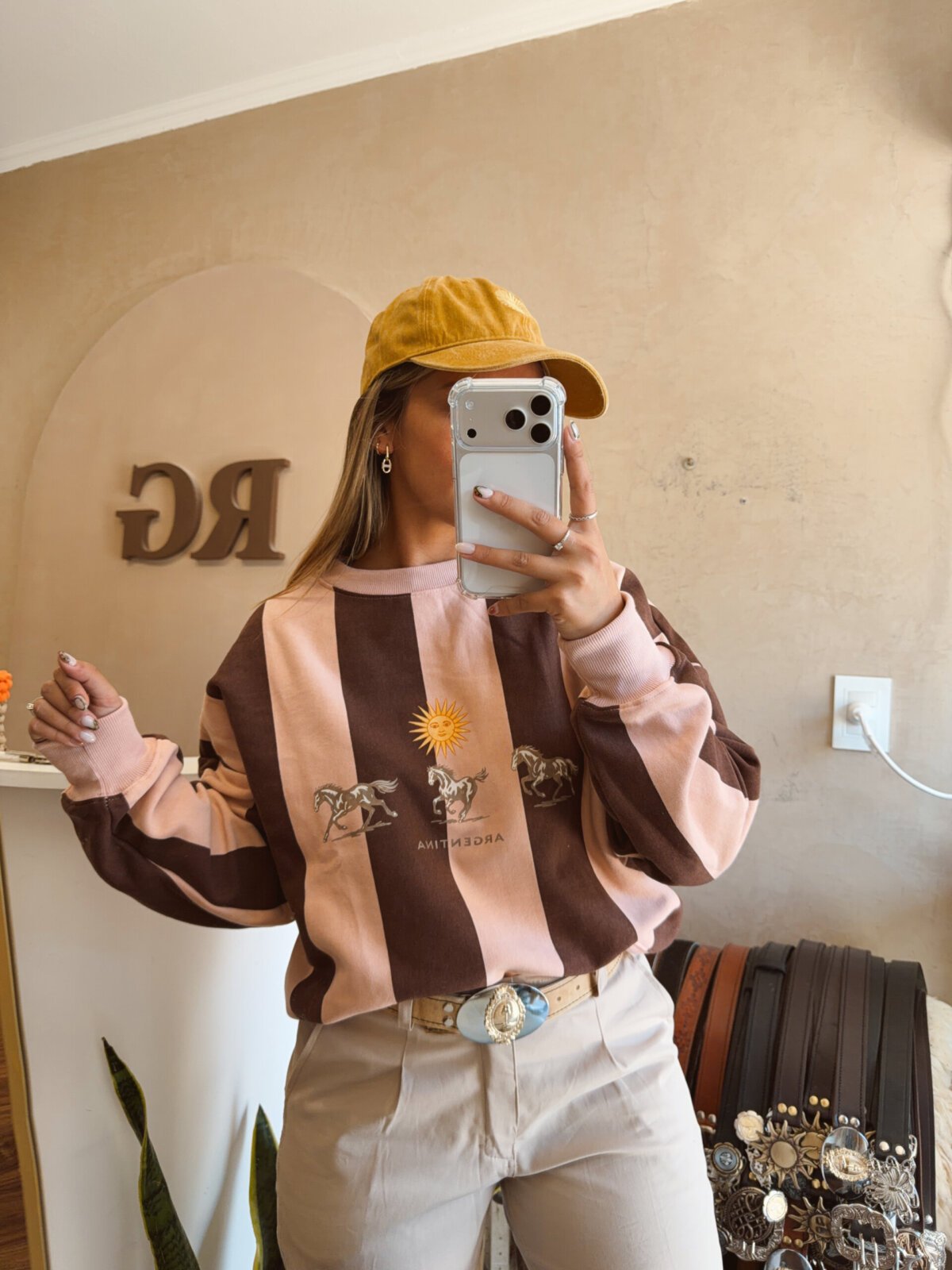 BUZO CABALLOS Y SOL MARRON Y ROSA - Image 2