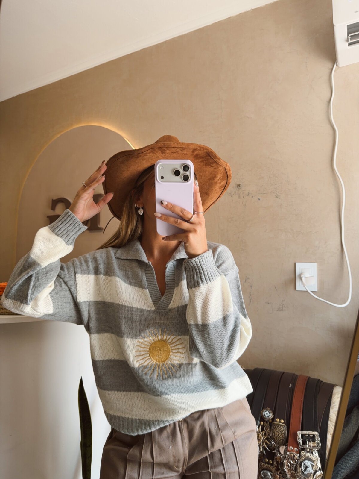 SW SOL DE MAYO RAYADO GRIS Y NATURAL - Image 2