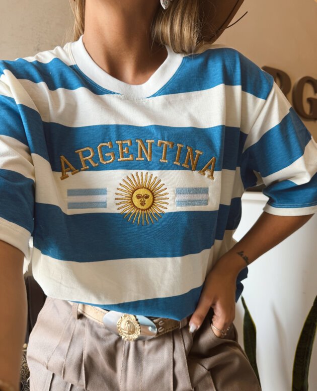 REMERA ARGENTINA BANDERAS AZUL