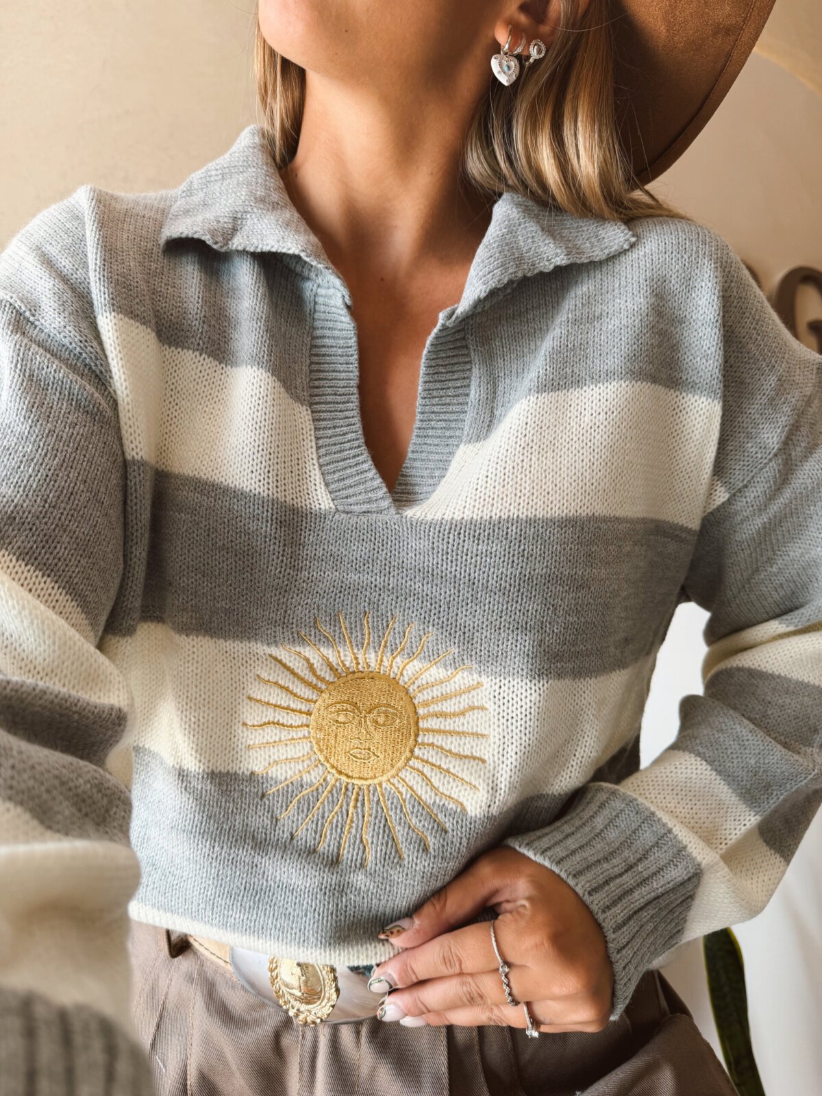 SW SOL DE MAYO RAYADO GRIS Y NATURAL